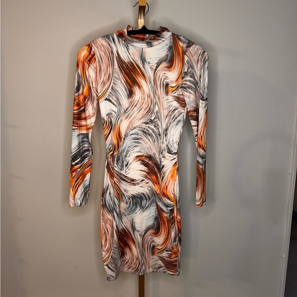 Fashion Nova Dresses & Skirts - Pastel Swirl Pattern Long Sleeve Dress